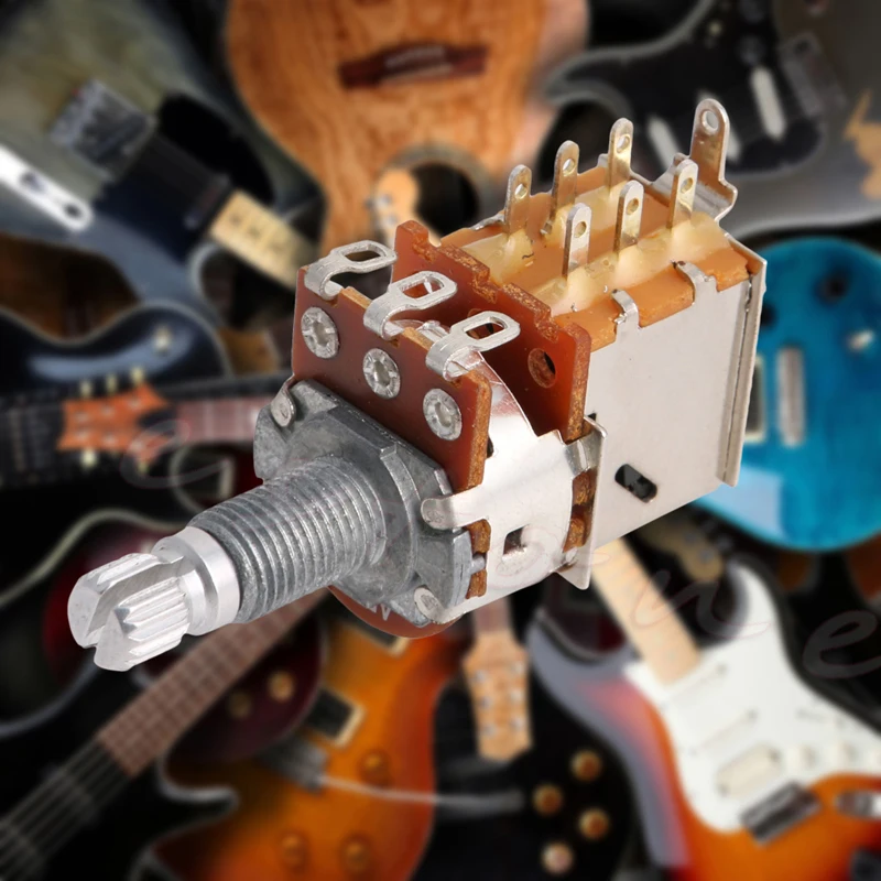 A500K потенциометр кнопочный переключатель шлицевой DPDT горшок shaft18 мм электрогитара тон громкости Части гитары и аксессуары