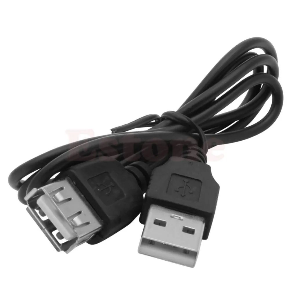 Black USB 2.0 Male to Female Extension Extend Cable Cord New