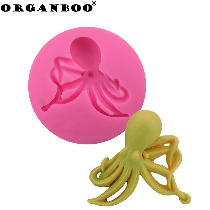 

ORGANBOO Cute Animal Octopus Squid Cartoon Silicone Cake Mold Chocolate Decorating Soap Mold Ice Lattice Mold