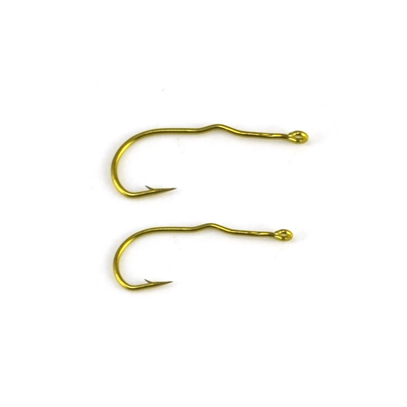 100pcs (Golden Mimic) Kink Shank Hook Sproat Fly Tying Fish Hooks Bronze Colorin Fishhooks from