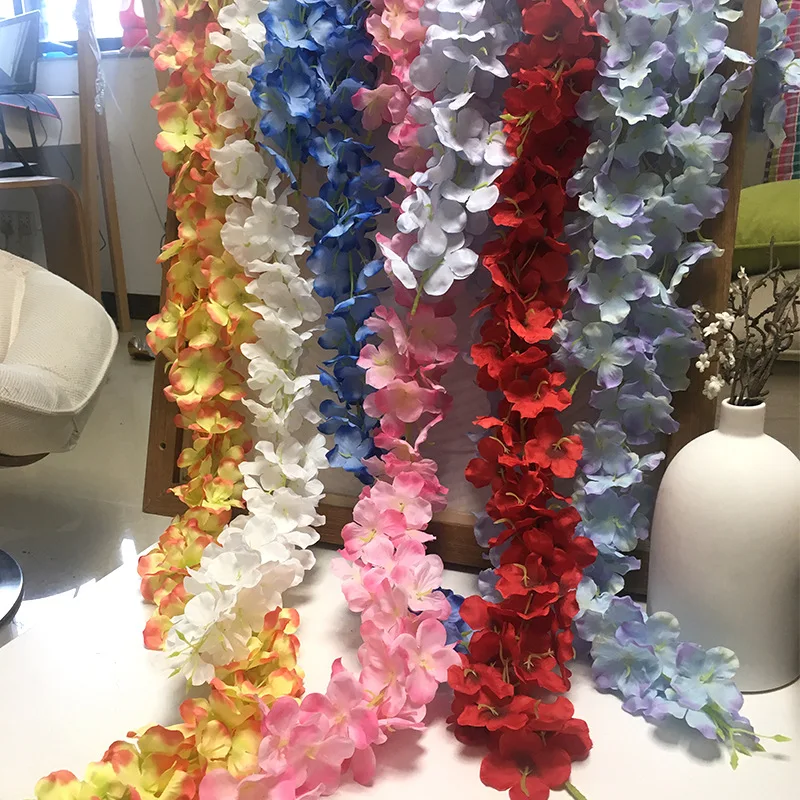 

Artificial Flower Home Decor hydrangea party romantic wedding decoration garlands of artificial Silk flower string 30cm length
