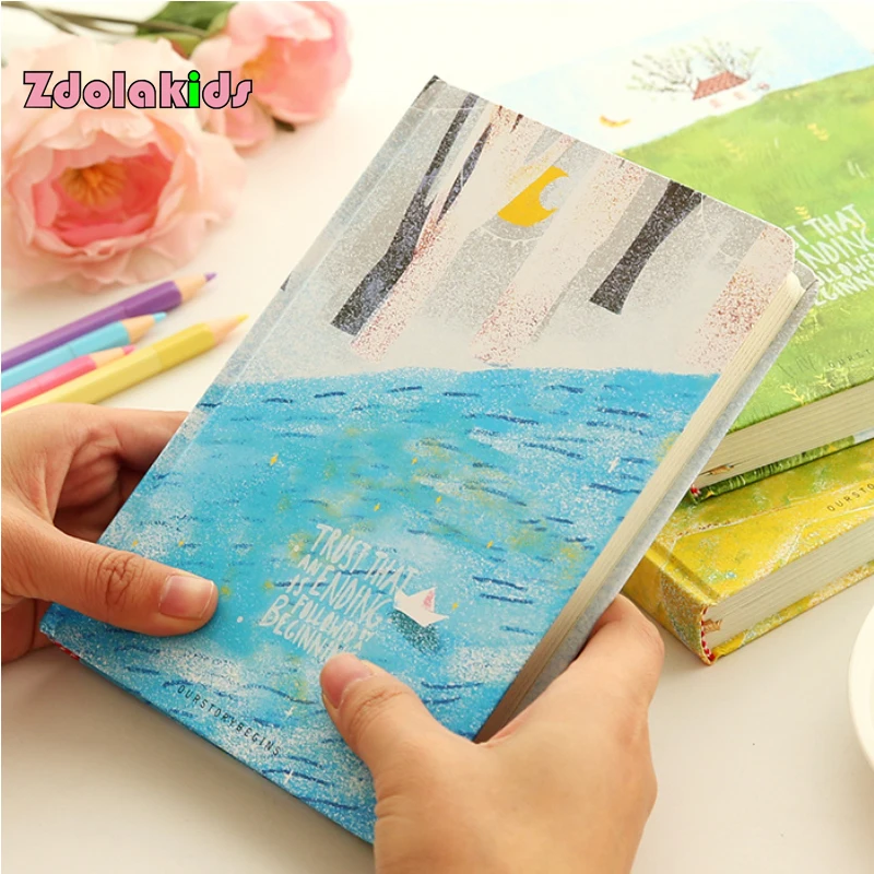 

A5 Hardcover Cute Diary Book Color Pages Notebook School Office Stationery "Forest Life" Journal Planner Agenda Notepad