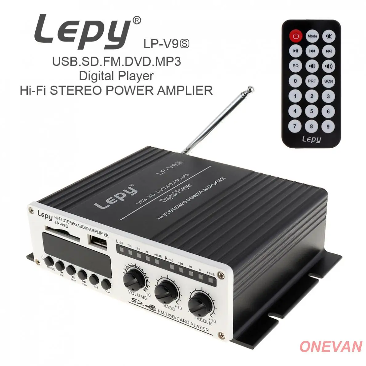 

LP-V9S Lepy Digital Player Car Power Hi-Fi Stereo Audio Amplifier DVD MP4 Loudspeaker Auto Motorcycle Super BASS FM AMP 2x 20W