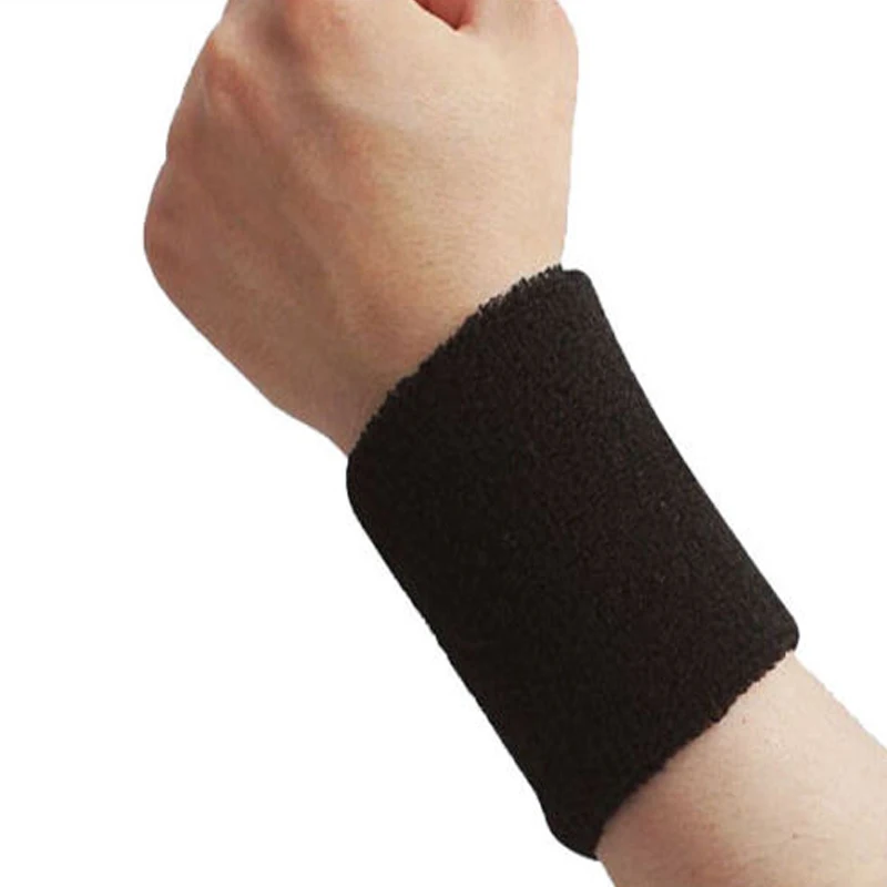 2 шт. унисекс спортивный пот Йога тренажерный зал растягивающийся запястье Sweatband Handband браслет 10 цветов - Цвет: black