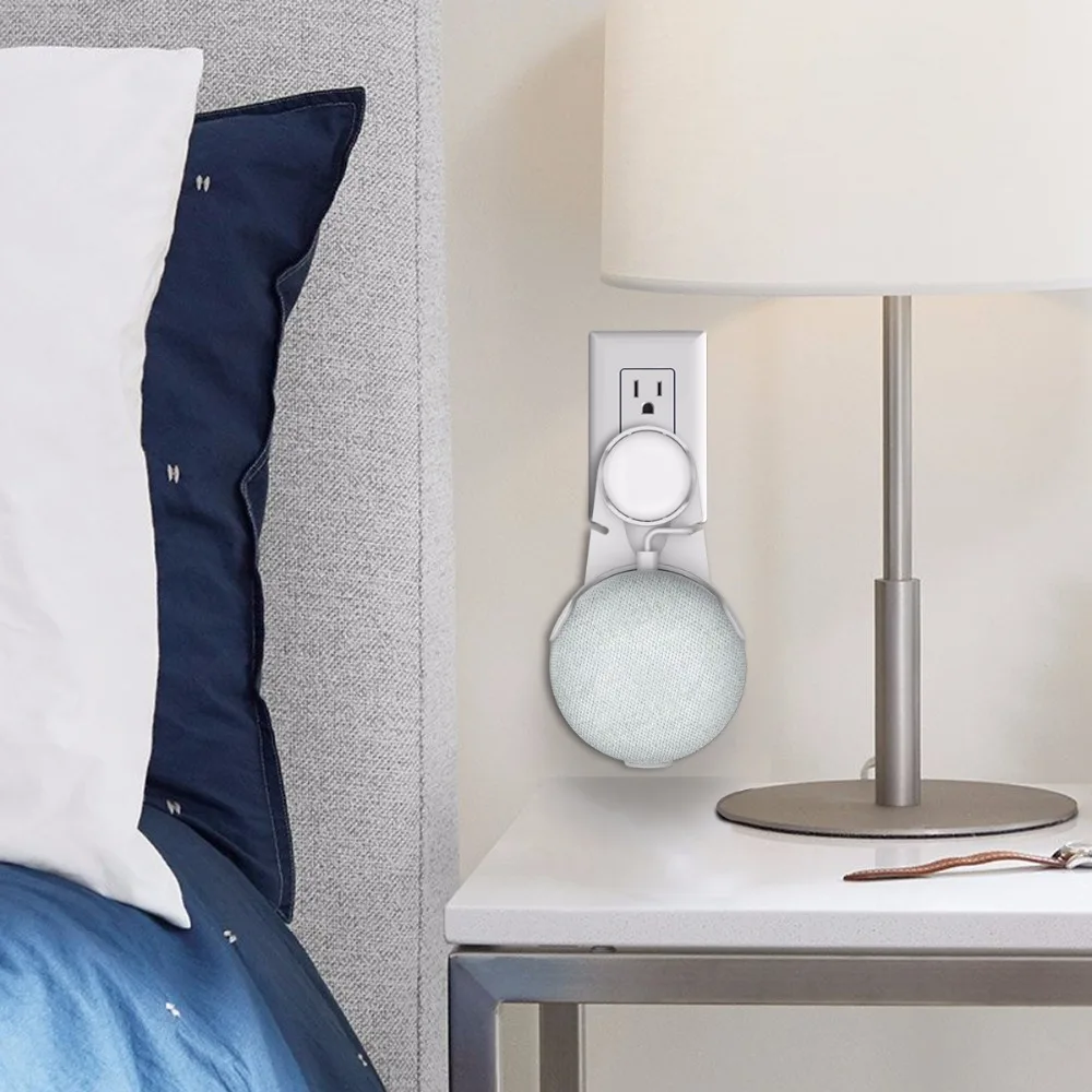 Портативный настенный держатель на розетке, кронштейн для шнура для Google Home, Мини голосовой помощник, штекер для кухни, спальни, аудио подставка