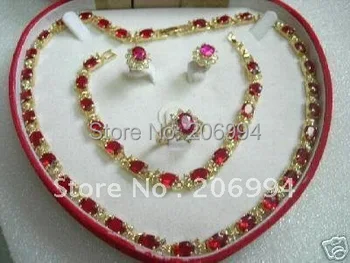 

Wholesales Christmas Noblest rare Zircon necklace& bracelet& earrings& ring free shipping