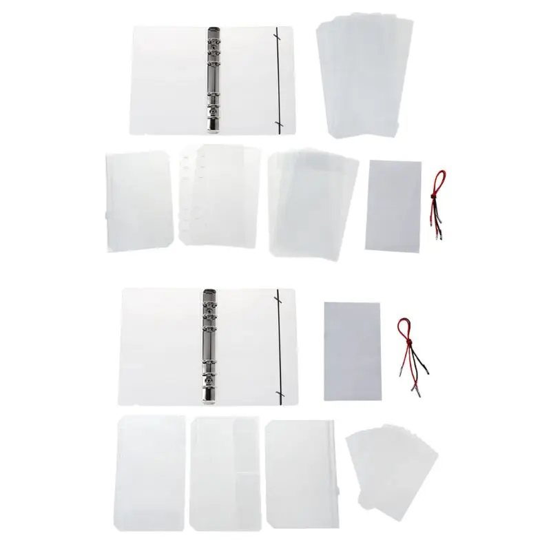 

1Set Transparent Loose Binder Leaf A6 Size Inner Page Cover Notebook Diary Planner Office Supplies Collection