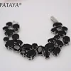 PATAYA New Multicolor Oval Natural Artificial Zircon  Bracelets Women Vintage Wedding Jewelry True White Gold Link Bracelet ► Photo 2/6