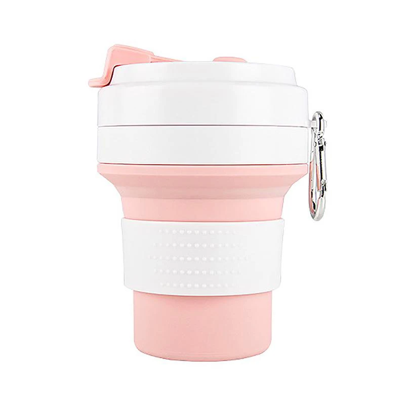 350 мл модный открытый путешествия Анти ожоги Портативный Телескопический складной кофе чашка воды стекло - Цвет: Розовый