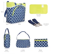 Free shipping 6pcs multi-function baby diaper bag sets/nappy bags mummy changing set baby bag diaper maternity bolsos maternales
