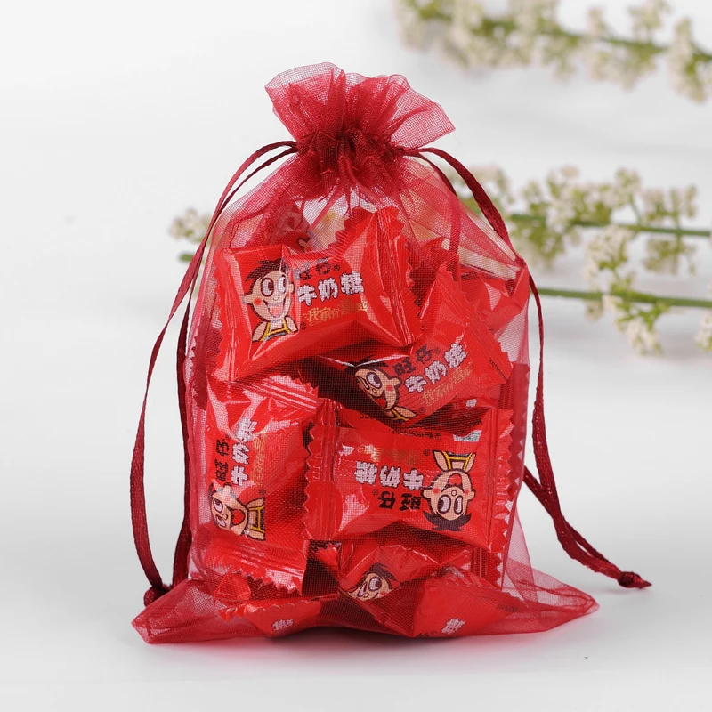 10x15cm Organza Bags Christmas Gift Bags Promotion Bags Bolsas Regalo