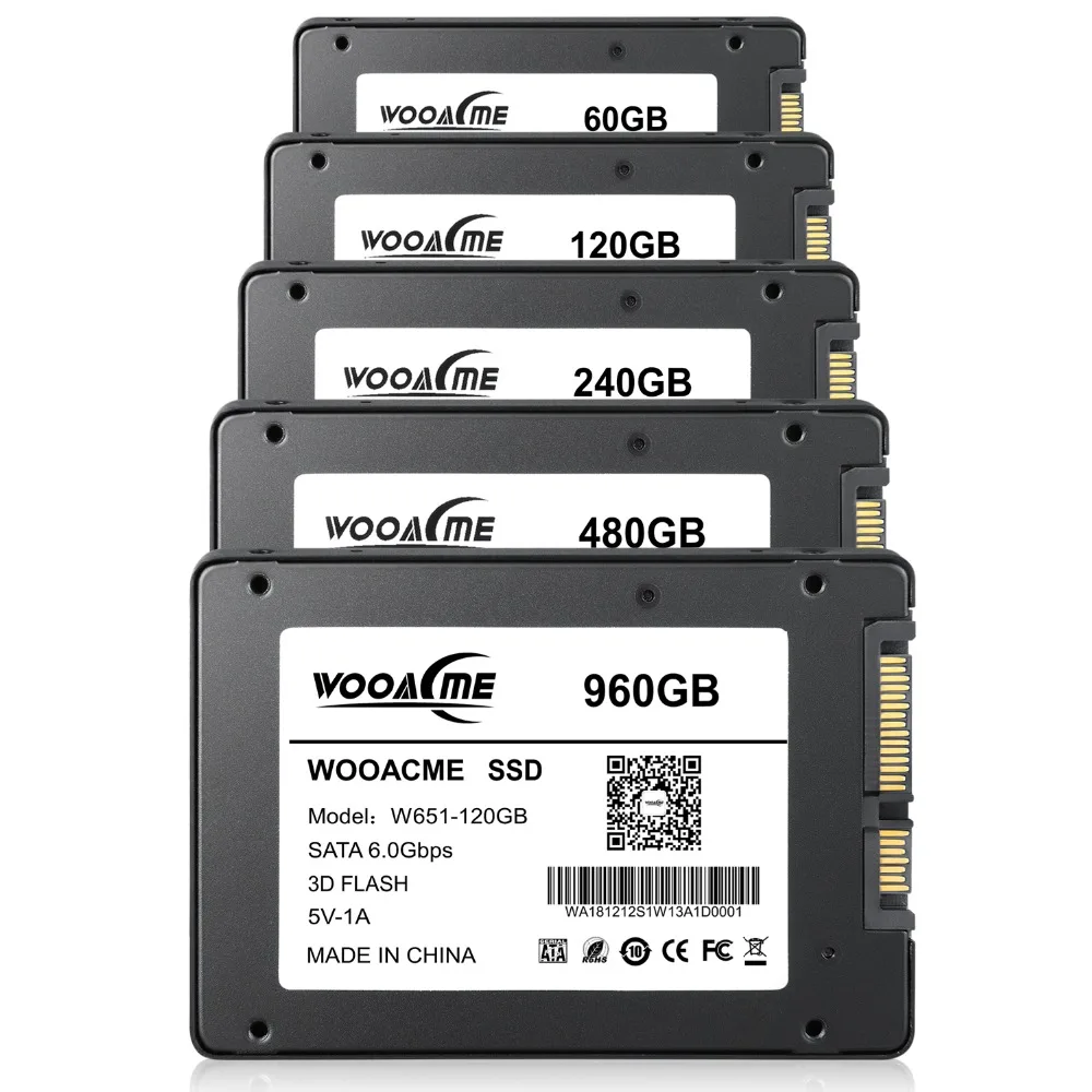 Wooacme W651 SSD 120 ГБ 240 ГБ 480 ГБ 960 ГБ 128 ГБ 256 ГБ 2,5 дюйма SATA III SSD ноутбук PC Внутренний твердотельный накопитель