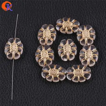 

Cordial Design 260pcs/lot 19x24mm Acrylic Beads/Flower Shape Bead/Gold Stripe Bead/Hand Made/Jewelry Findings (Design As Shown)