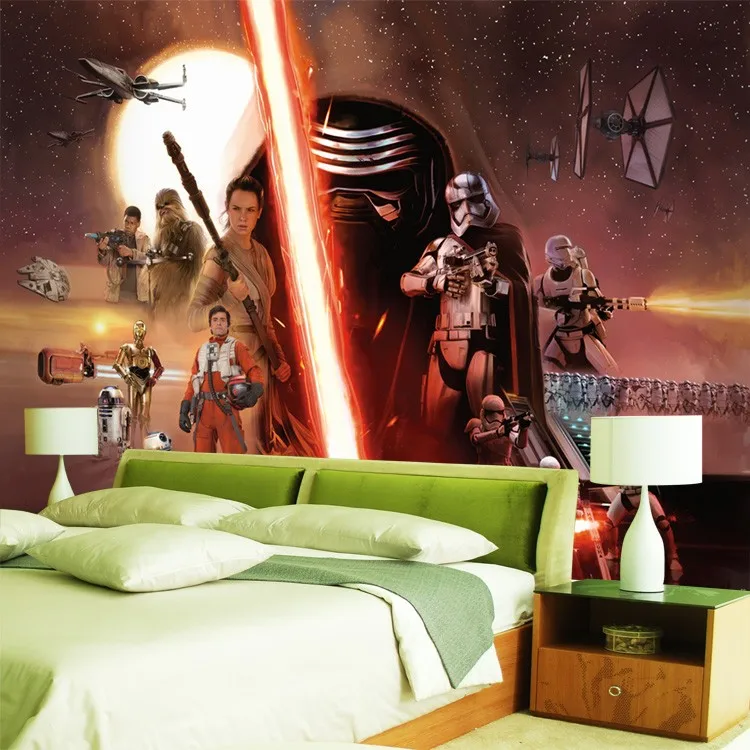 3D Звездные войны обои Пробуждение силы настенная фреска на заказ фото обои для мальчиков Спальня отель ТВ фон настенное покрытие декор комнаты