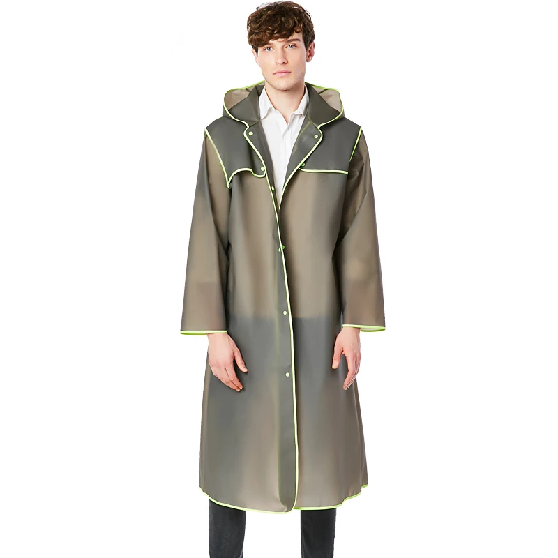 

Fashion adult waterproof thick plastic women long Impermeable raincoat jacket men Portable Outdoor Travel Rainwear Rain Coats