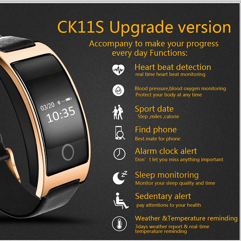 Smart Band CK11S крови Давление часы кислородом монитор сердечного ритма Смарт браслет