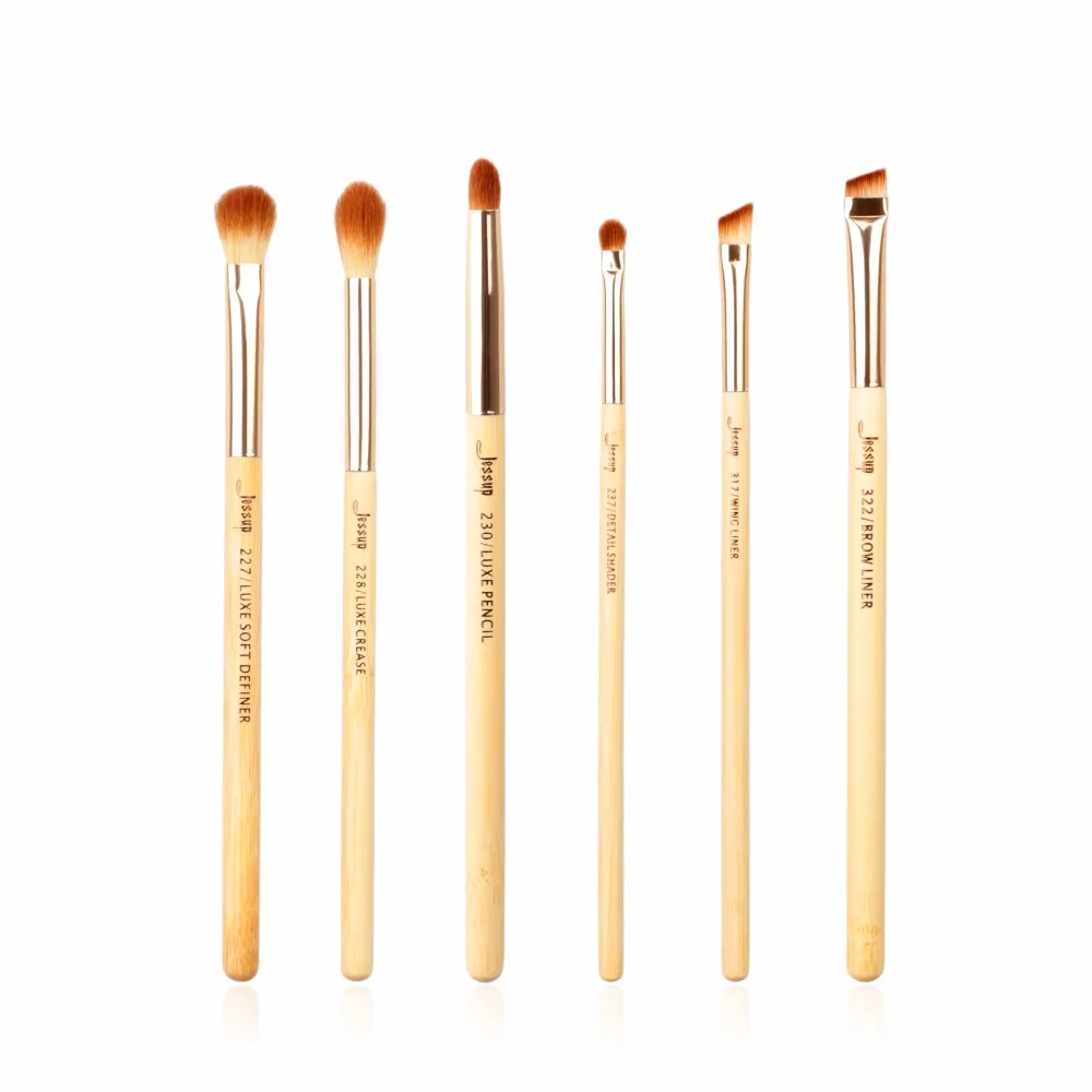 Jessup Beauty 6 шт. бамбуковые Кисточки для макияжа набор из синтетических волос