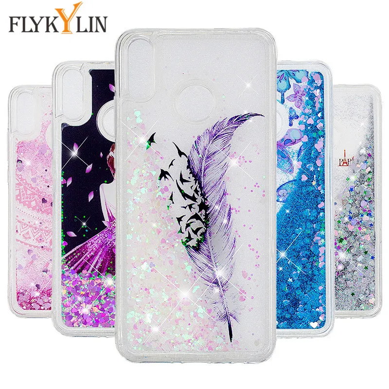 

Honor 8X case on sFor Huawei Honor 8X case cover for Coque Huawei Honor8X 8 X Glitter Liquid Silicone TPU Soft Phone Bags Caque