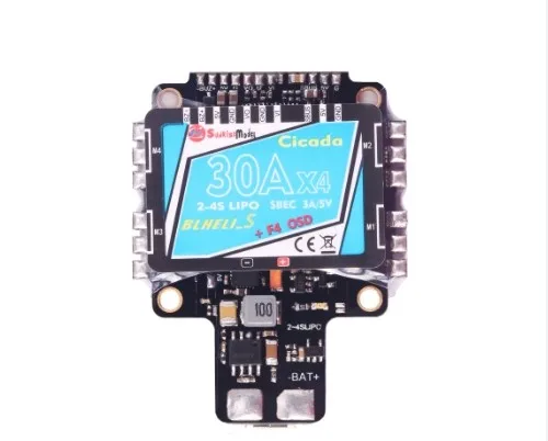 Контроллер полета HOBBYMATE Cicada AIO F4 W/30x4 BLHeli_S DSHOT ESC OSD PDB w/BEC Датчик тока для FPV гоночного