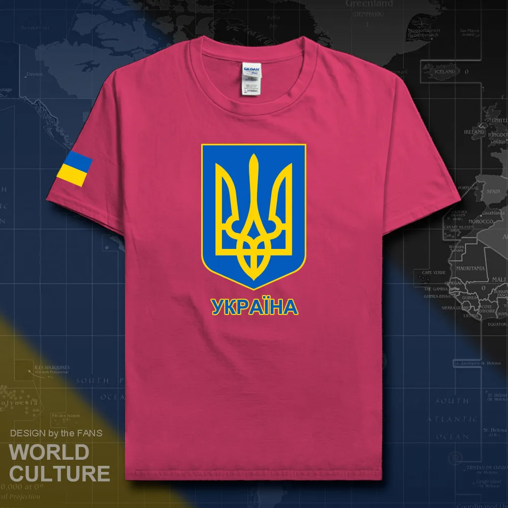 Мужская футболка с круглым вырезом UKR Ukrayina из 100% хлопка 2018|Футболки| |
