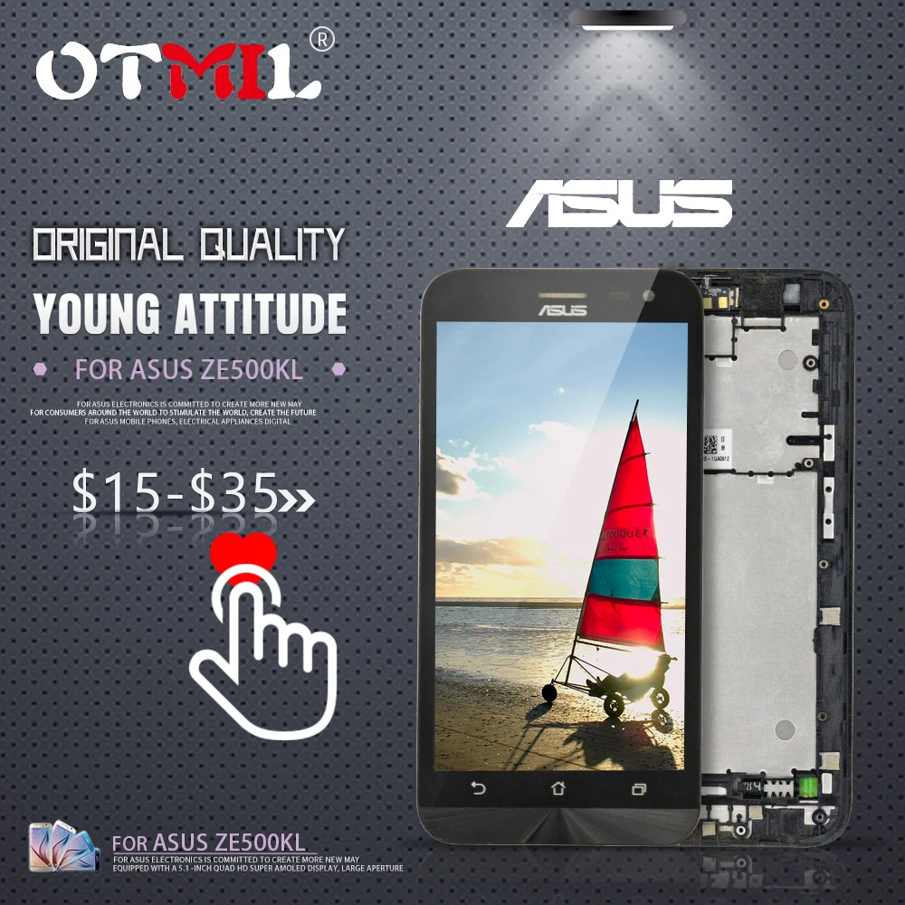 

OTMIL 5.0" Original LCD For ASUS Zenfone 2 Laser ZE500KL LCD Display Touch Screen with Frame Digitizer For ASUS ZE500KL LCD #1