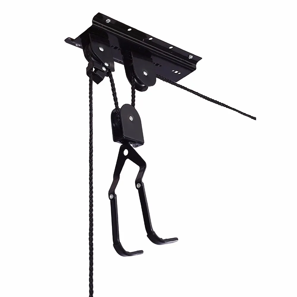

LumiParty Cycle Products Bike Lift Hoist Garage Safe Pulley Bicycle Hanger Ceiling Hook Bicycle Accessories