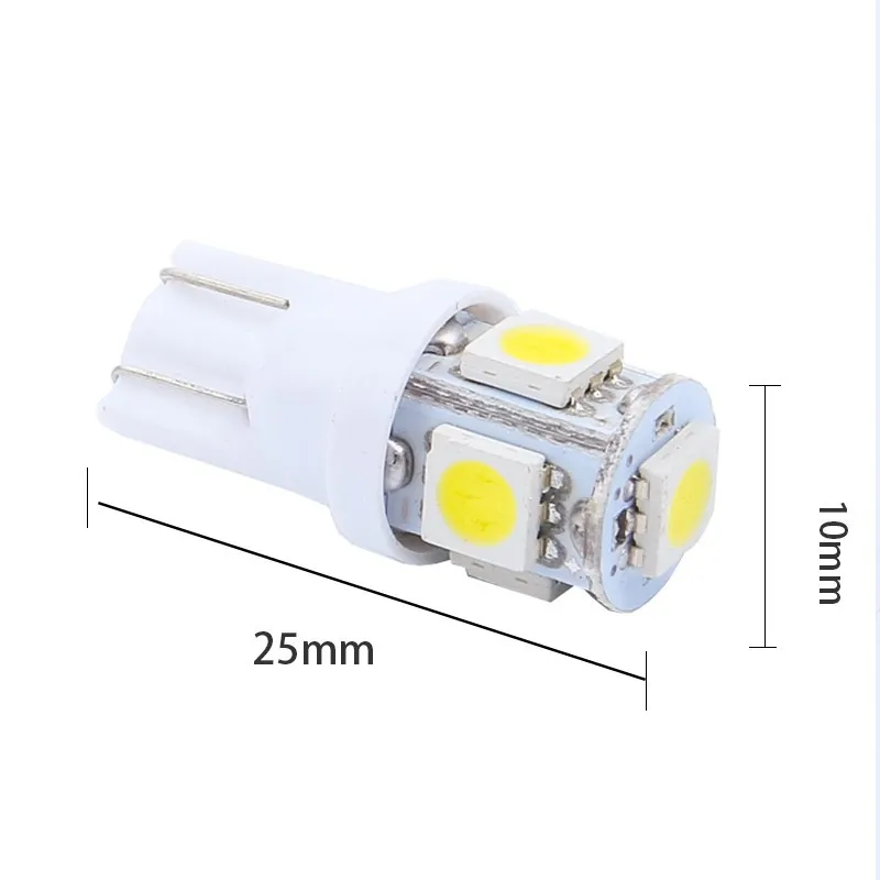 100x T10 LED W5W 5050 5SMD 192 168 194 White Lights LED Car Light Wedge Lamp Bulbs Super Bright DC 12V License Plate Light DRL (1)