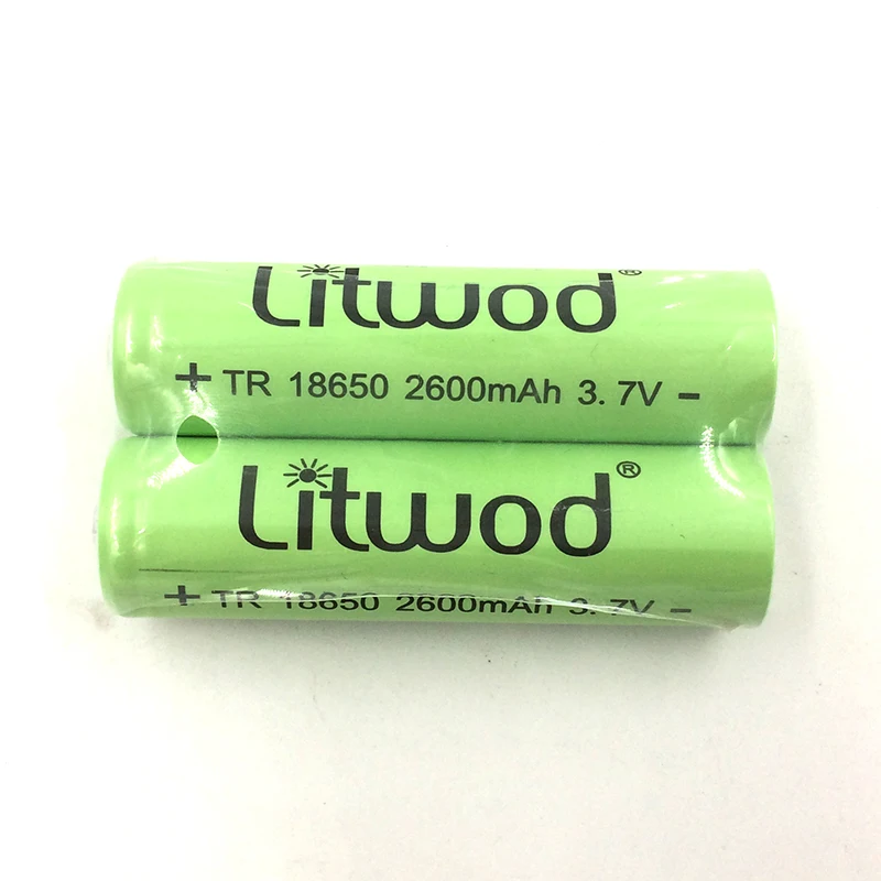 2 шт. Litwod NCR18650B 3,7 v 2600 mah 18650 литиевая аккумуляторная батарея для фонариков