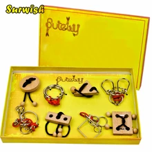 8 шт./компл. провода Пазлы Логические Классическая интеллектуальная игрушка-Burlywood