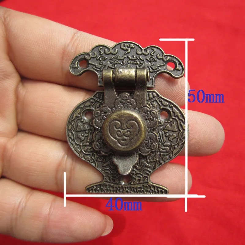 

10Pcs Antique Bronze Jewelry Wooden Box Hasps Drawer Latches Decorative Brass Suitcases Hasp Latch Buckle Clasp 40*50mm