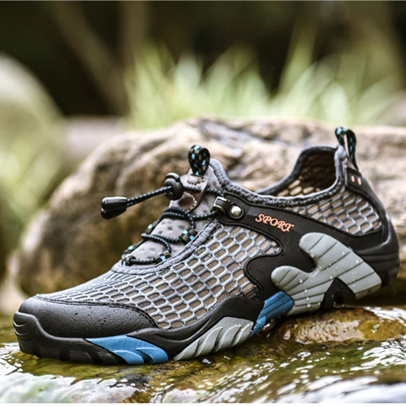 Мужские дышащие кроссовки Aqua Shoes спортивная обувь болотная для походов и