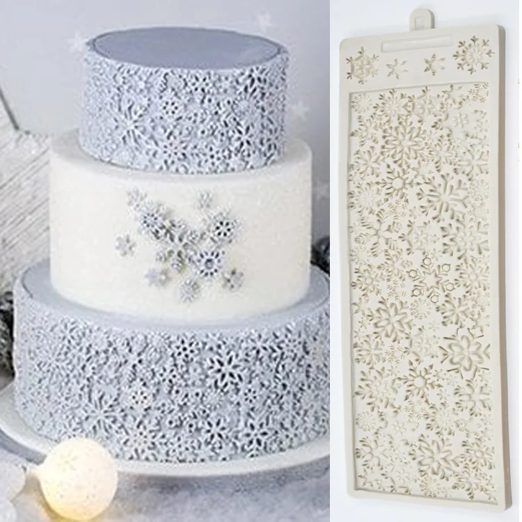 Prix Sucre flocons de neige Silicone moule bricolage 3D noël conception Fondant gâteau moule décoration Silicone moule chocolat artisanat gomme pâte K195