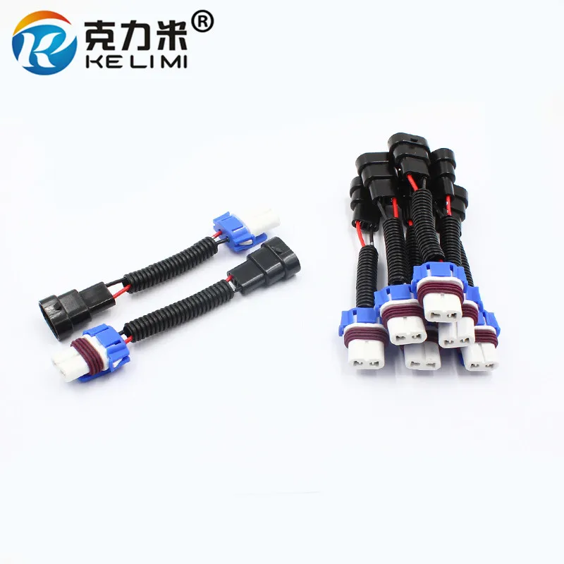 

KELIMI 9005 9006 HB3 HB4 Car Headlight Bulb Light Connector Harness Wire Plug Male/Female Extension Ceramic Socket