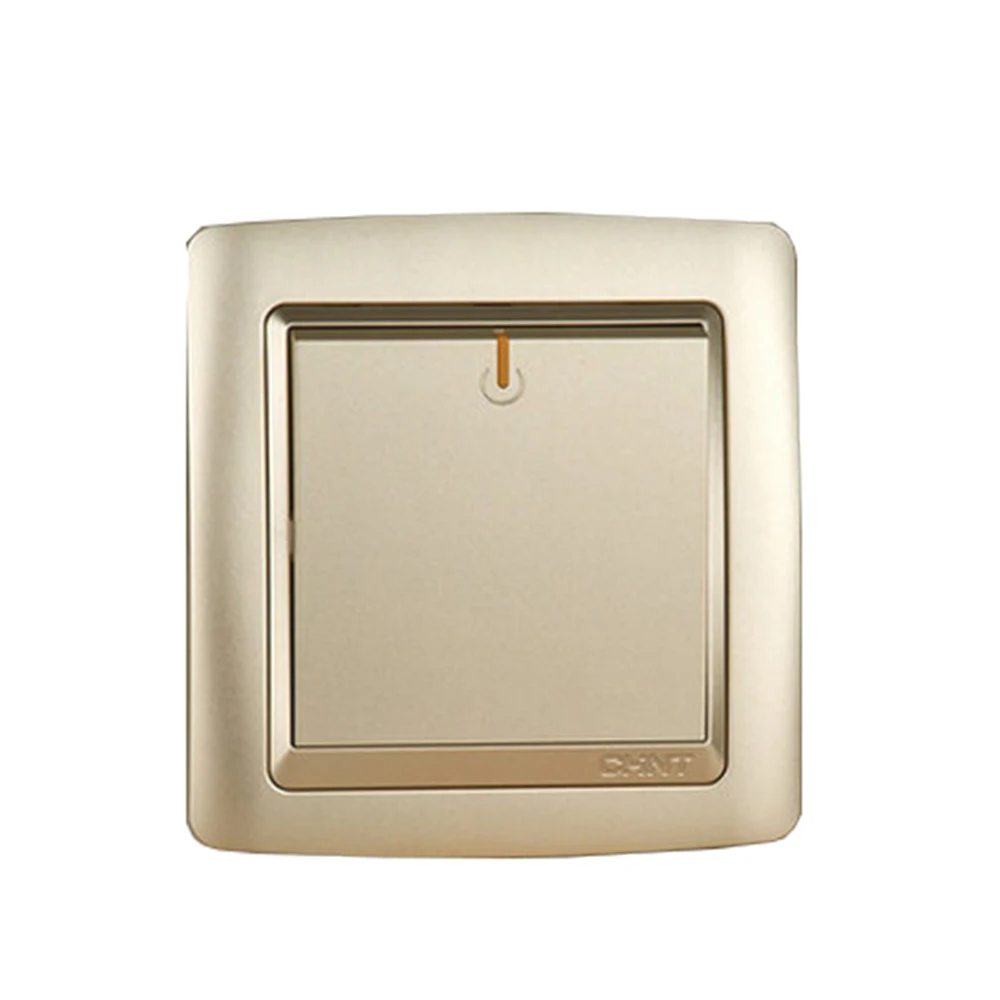 

CHINT NEW2K Wall Plate Switch Light Champagne Gold Five Hole Socket One Gang Multiple Control