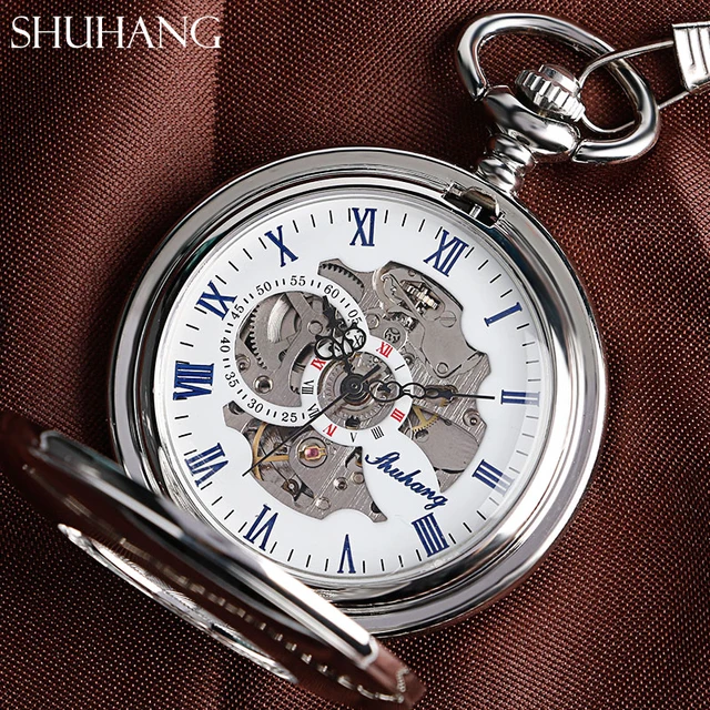 SHUHANG Fashion Automatic Mechancial Pocket Watch Pendant with FOB Chain for Men SHUHANG Fashion Automatic Mechancial Pocket Watch Pendant with FOB Chain for Men