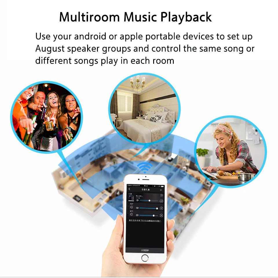 Adaptador para com Fio Receptor de Áudio Sistema de Alto falantes de Alta Wi fi sem Fio Agosto Wr320 Multiroom Música Multiroom Fidelidade Airplay Dlna Spotify - Image 2