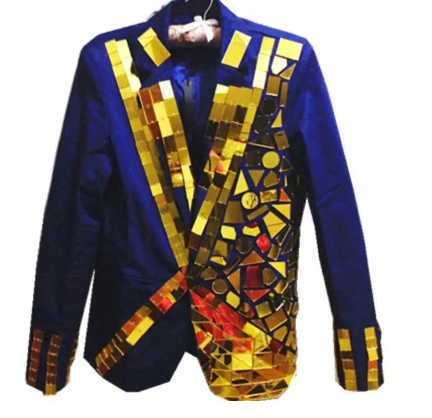 S-5XL Новинка года модные тонкие большие размеры BIGBANG зеркало костюм волшебника эксплуатационные пальто Танцы мужская одежда хоста певица костюмы