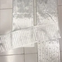 Белая повязка на голову ASO OKE nigeria auto gele africa с бусинами нигерийская Кружевная повязка на голову для свадьбы 3 шт./лот