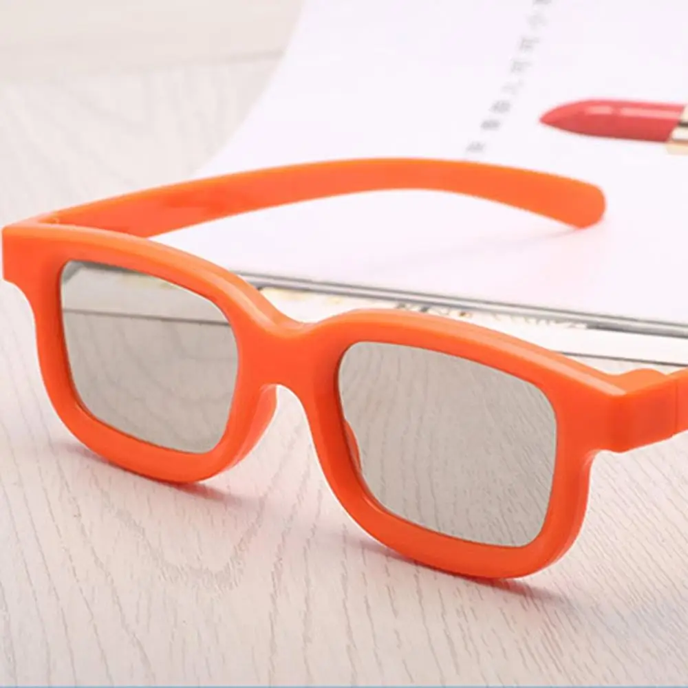 Универсальные пассивные круговые 3D поляризованные очки для просмотра фильмов унисекс ABS рамка стерео не мигает для 3D ТВ кинотеатров - Цвет: Orange