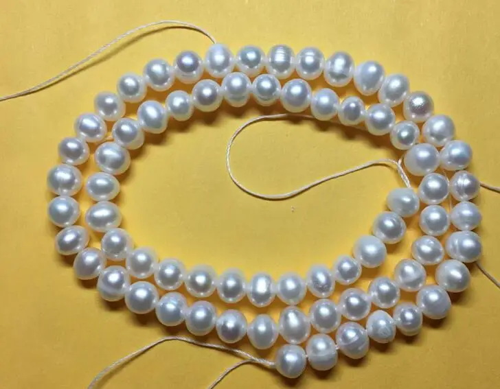 

Natural Freshwater pearl 4-5MM White real Freshwater Pearls Loose Beads one strands 15 "
