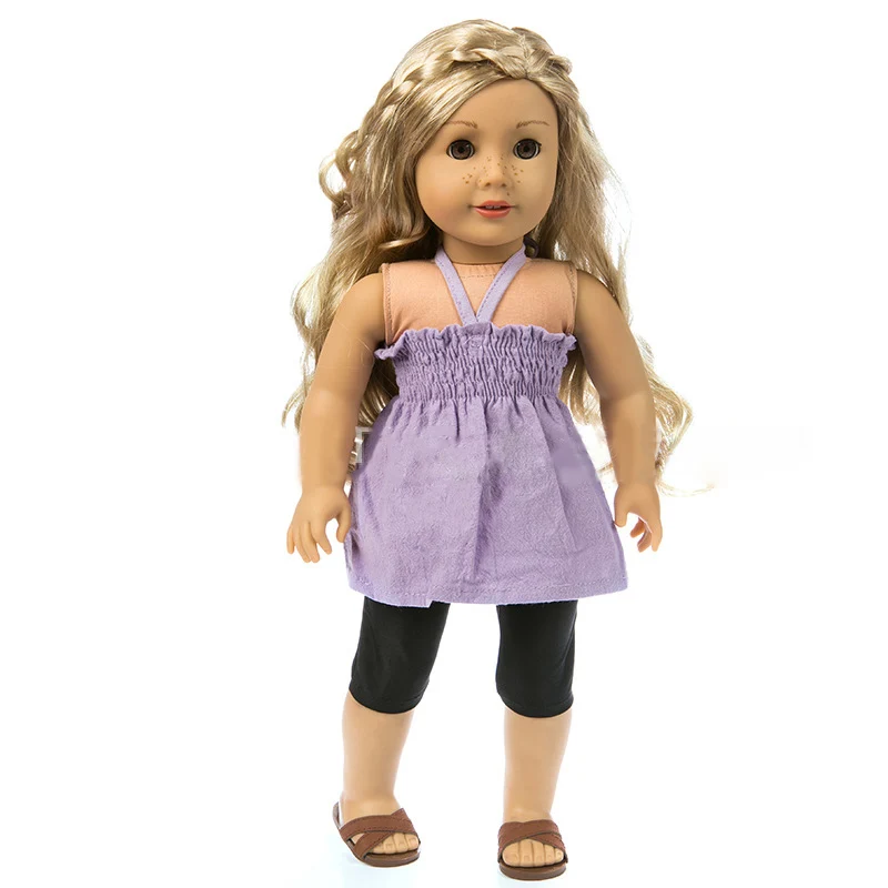 Одежда для кукол, подходит для 17-18 дюймов, американские игрушки для девочек, платье ручной работы, аксессуары, одежда для сна для новорожденных, куклы, подарки, платье принцессы - Цвет: DQ-74-02
