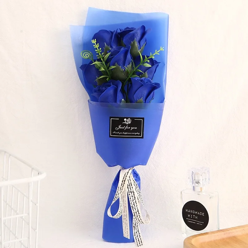 Flone Artificial 7 Heads Rose Soap flower Fake Flowers Mother's Day Valentine's Day Qixi Festival Gift Gift box Home Decoration (26)