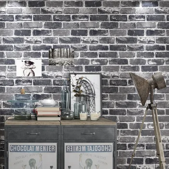 

Vintage 3D Brick Mural Wallpaper Roll Vinyl Old Stone Kitchen Wall Paper For Restaurant Cafe Home Decors Improvement 10M