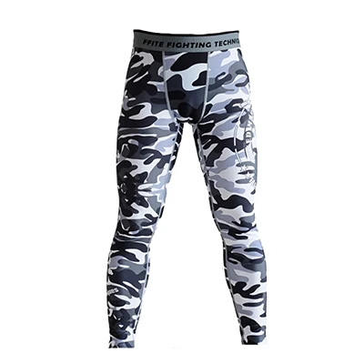 ММА Боксерские компрессионные штаны Рашгард ММА спортивные фитнес мужские брюки Муай Тай плотный бой - Цвет: Черный