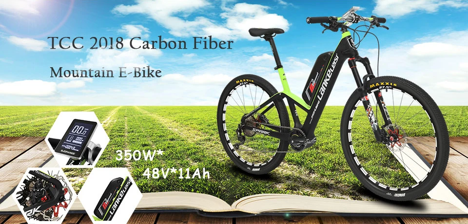 Excellent Cyrusher TCC Carbon Fiber frame Mountain bicycle 350Watt 17X27.5 inch 48V 11ah 10 Speed Double Hydraulic Disc Brake E-bike 0