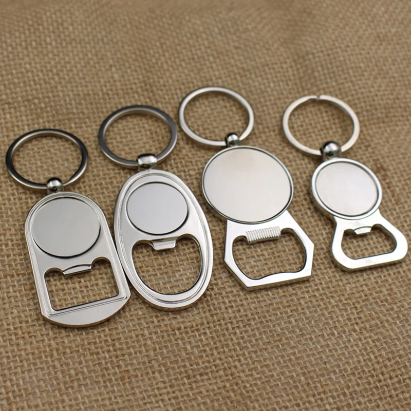 Full Color Printed Metal Keychain Bottle Opener Promotional Gift Custom Logo Key Holder Keyring