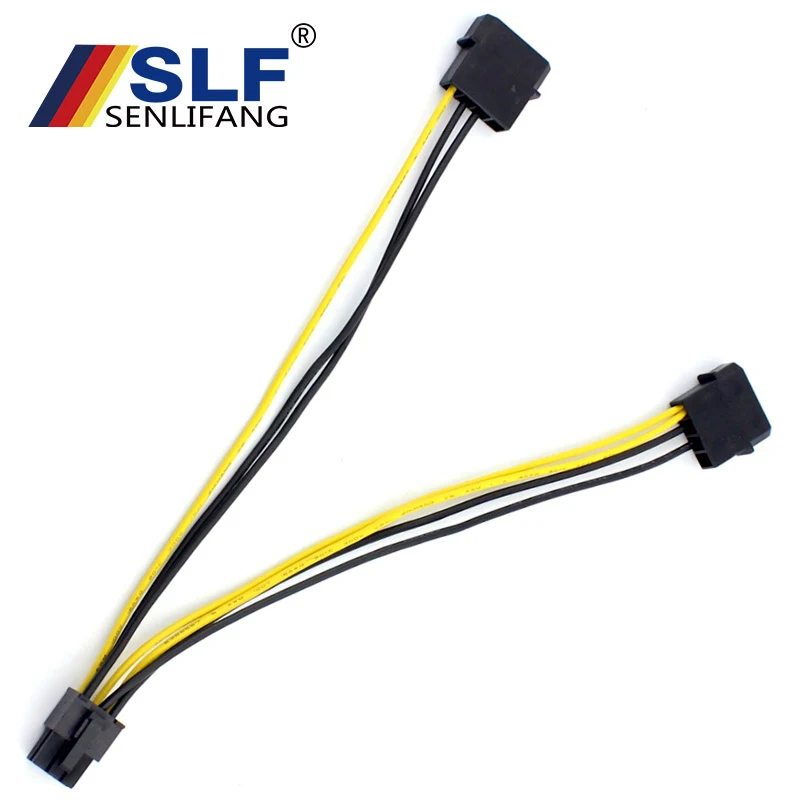 

Graphics Card Cable for Molex PCI-Express Adapter Converter Cord 18AWG 20cm for Miner Dual Large 4Pin to 6Pin Power Supply Cable