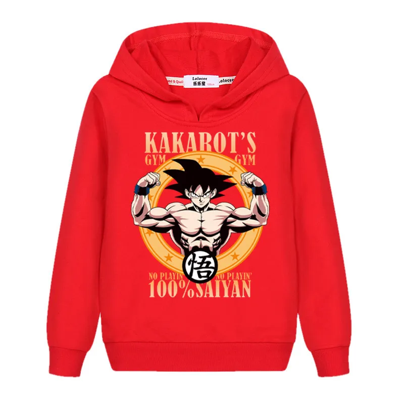 Аниме толстовки Dragon Ball Z толстовки с капюшоном дети Гоку 3D толстовки пуловеры для мальчиков и девочек, верхняя одежда с длинными рукавами балахон