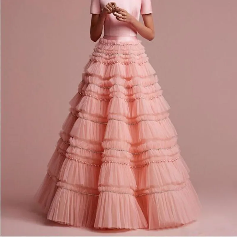 Женская длинная юбка с бусинами Boutique многоярусная из фатина макси для