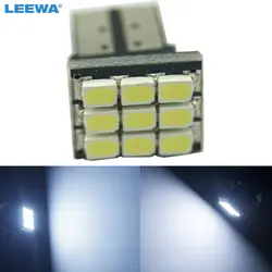 Leewa 5 шт. автомобиля DC12V T10/194/168 Клин 1206 SMD 9 светодиодный белый свет автомобилей светодиодный светильник лампы # ca4638